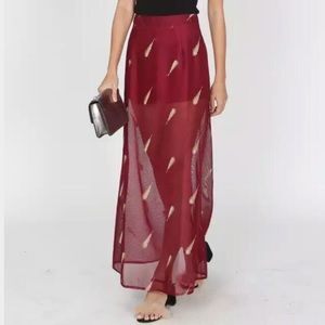 MDS | Boho Feather Overlay Skirt NWT